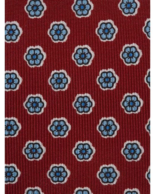 Marinella Red Floral Silk Tie for men