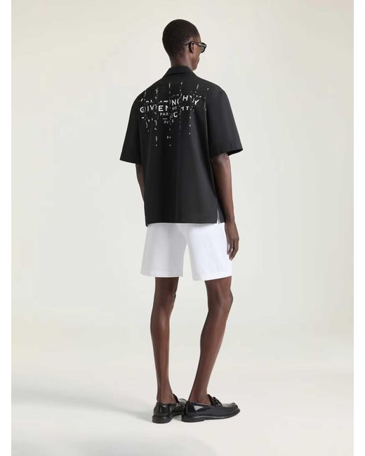 Camisa Algodón Logo Givenchy de hombre de color Black