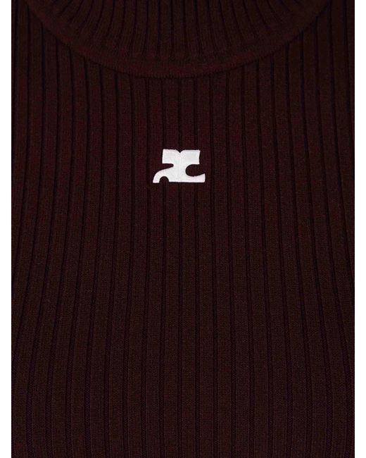 Courreges Purple Ribbed Jersey Logo