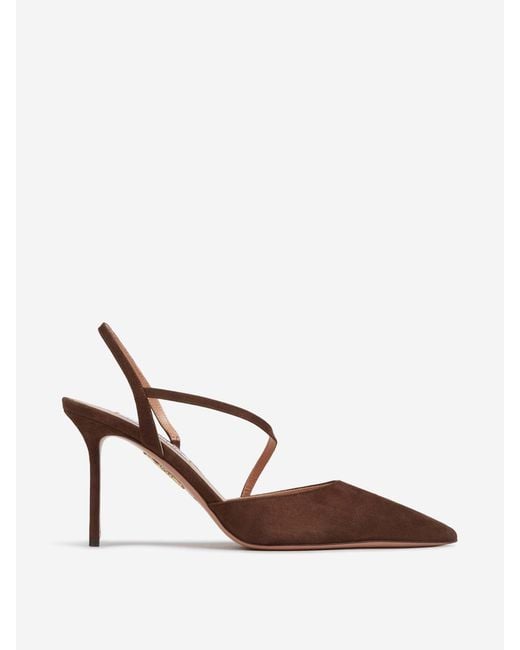 Aquazzura Brown Suede Heels