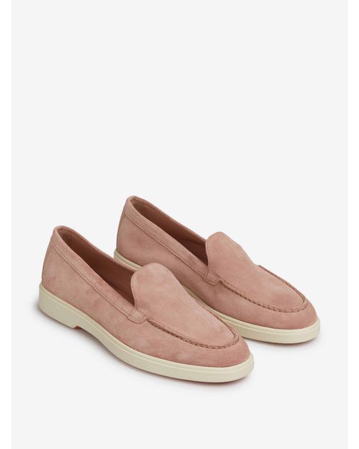 Santoni Pink Wildleder-Loafer