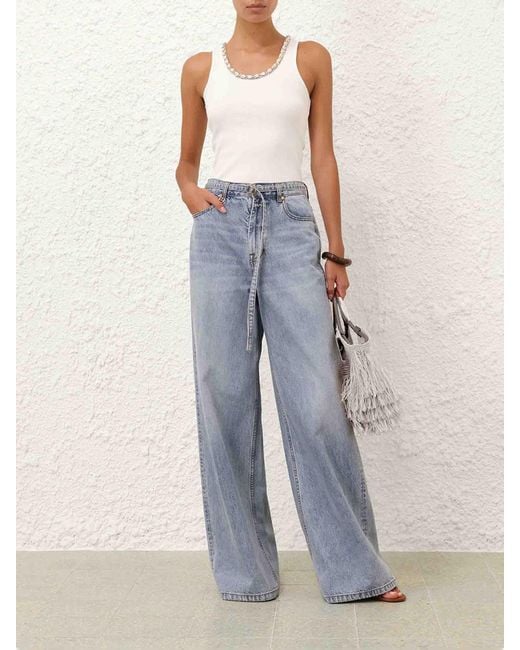 Zimmermann Blue Illuminate Jeans Mit Weitem Bein
