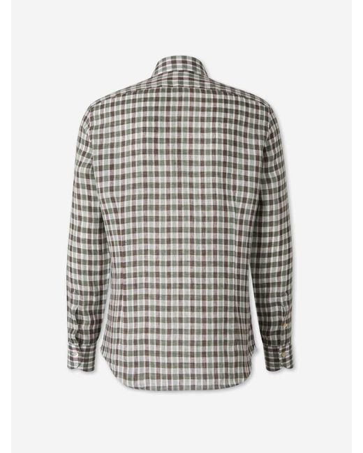 Santa Eulalia Gray Plaid Shirt for men