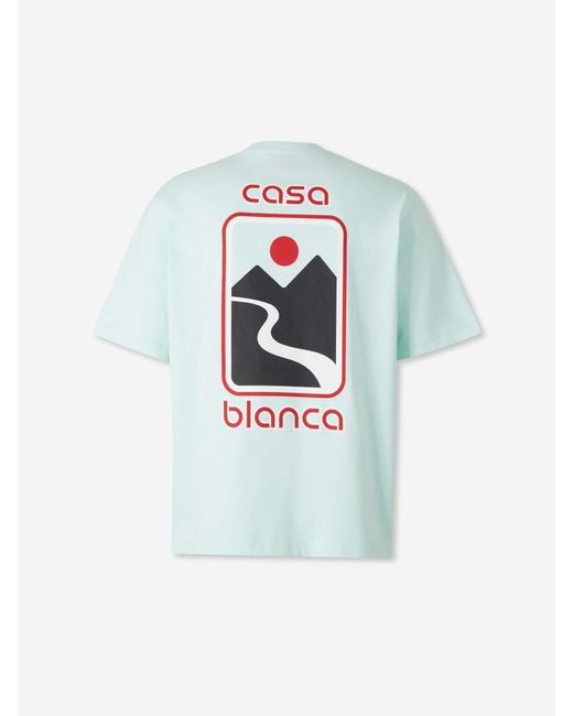 Casablanca Sunset Valley T-Shirt in Blue für Herren