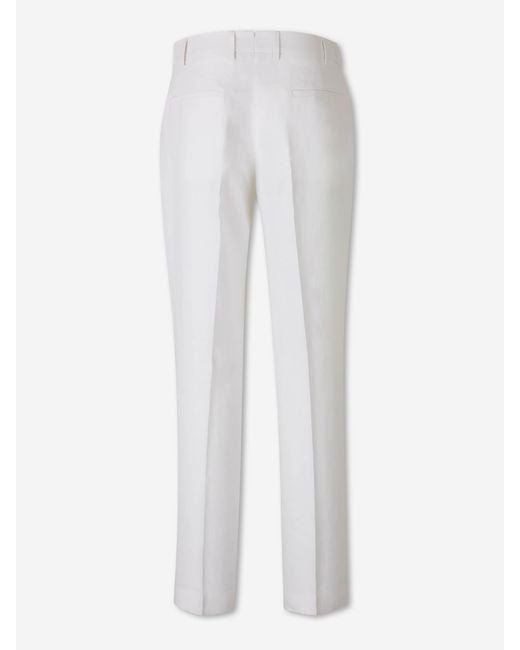 Berwich White Lucano Elax Trousers for men