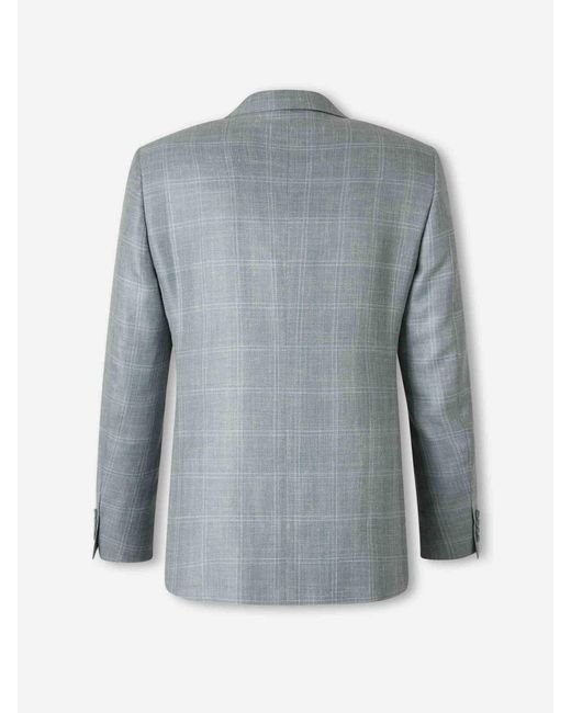 Canali Gray American Straight Plaid for men