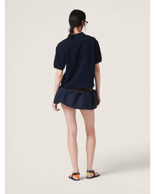 Miu Miu Blue Polo Logo