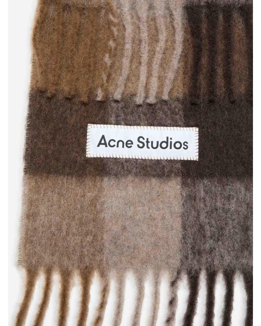 Acne Multicolor Wool Logo Scarf
