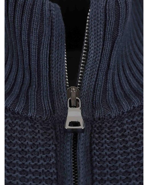 Santa Eulalia Blue High Neck Cardigan for men