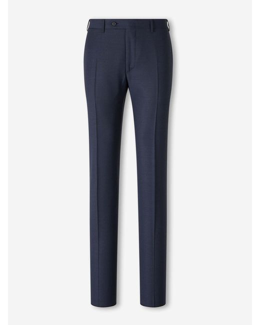 Canali Blue Straight Wool Suit for men