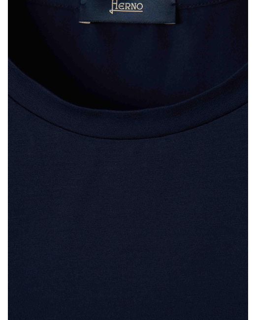 Herno Blue Thin Elastic T-Shirt for men