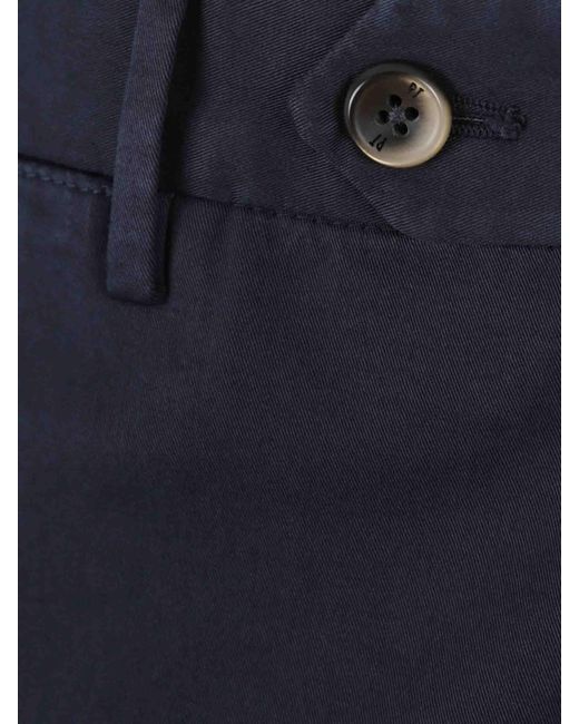 PT Torino Blue Cotton Chino Trousers for men