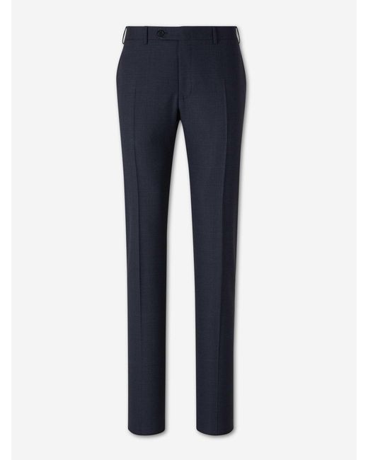 Canali Blue Straight Wool Suit for men