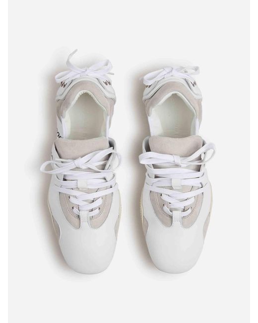 Acne White Lace-Up Sneakers for men