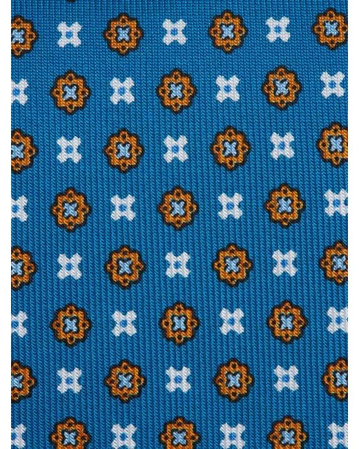 Marinella Blue Floral Silk Tie for men