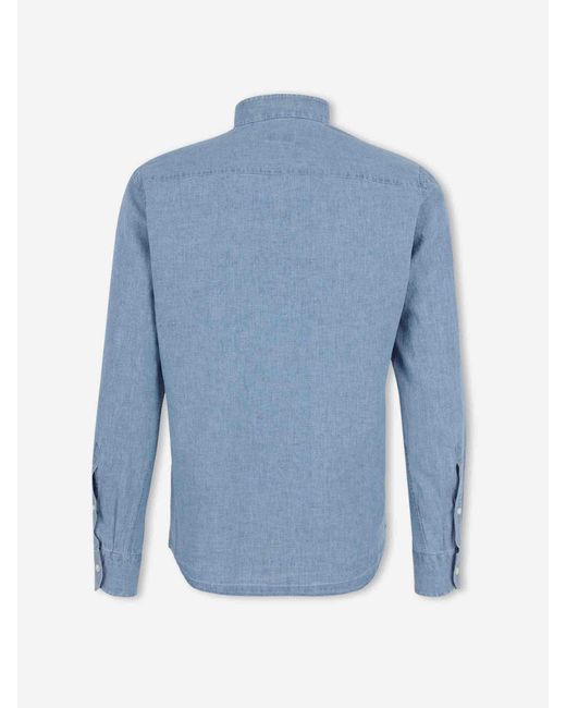 Santa Eulalia Blue Mandarin Collar Shirt for men