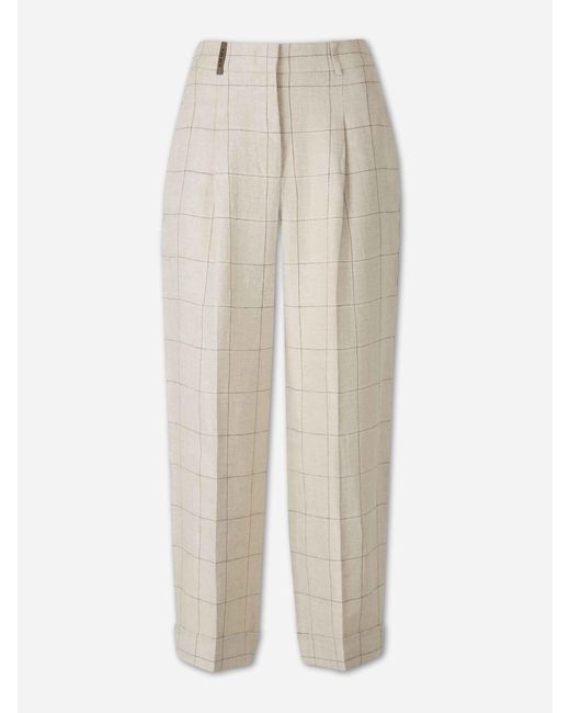 Peserico White Straight Wide Leg Trousers