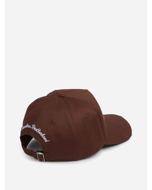 DSquared² Brown Embroidered Logo Cap for men