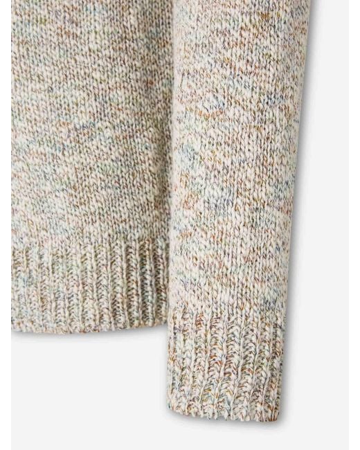 Fedeli White Crew Neck Sweater for men