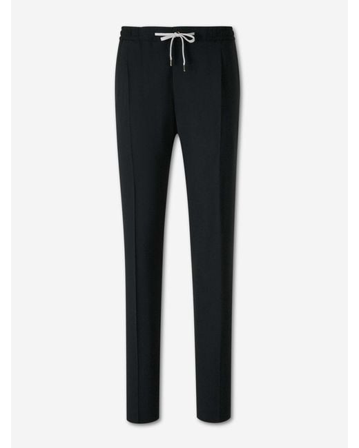 PT Torino Black Straight Wool Trousers for men