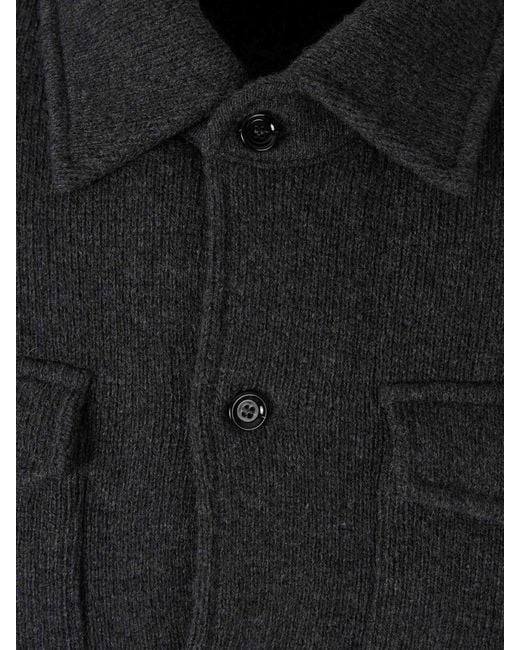 Lardini Black Cashmere Cardigan for men