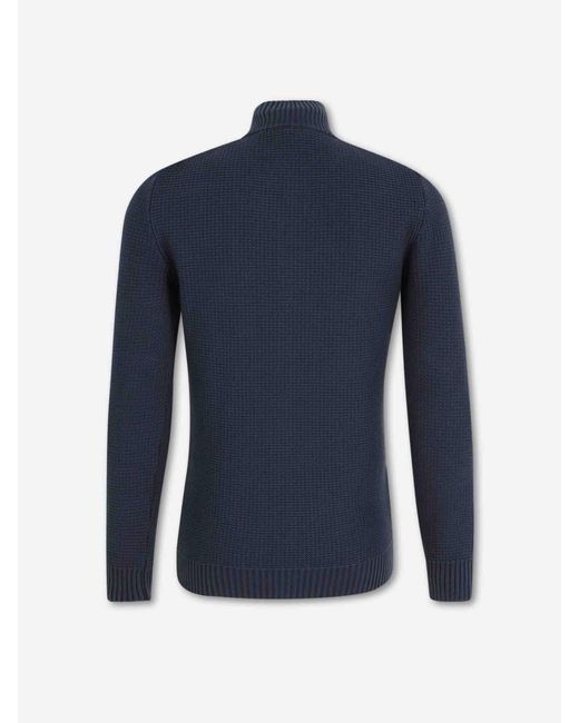 Santa Eulalia Blue High Neck Cardigan for men