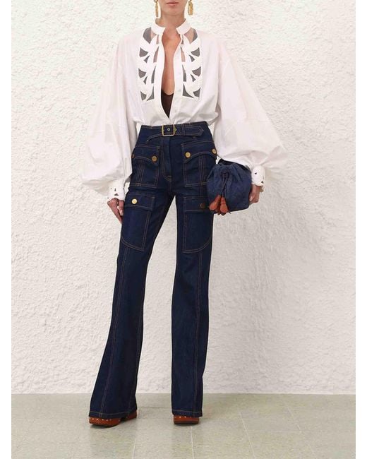 Zimmermann Blue Flared Jeans With Pockets