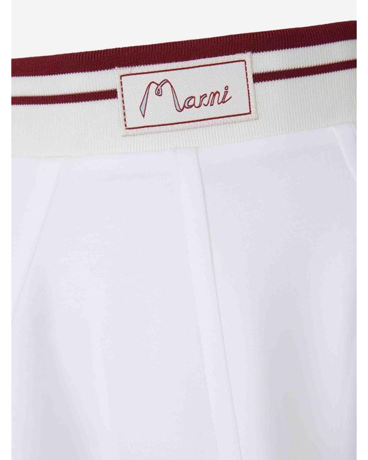Marni White Logo Midi Skirt