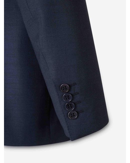 Canali Blue Straight Wool Suit for men
