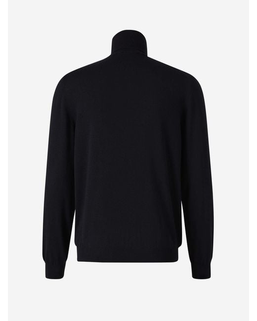 Zanone Blue Wool Turtleneck Sweater for men