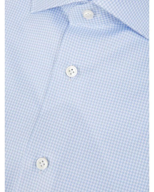 Santa Eulalia Blue Houndstooth Shirt for men