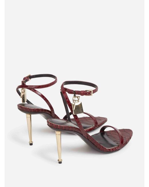 Tom Ford White Padlock Heel Sandals