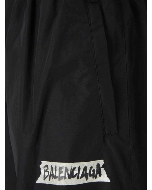 Balenciaga Black Masking Tape Pants for men
