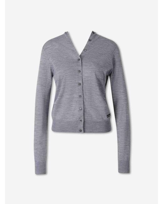 Alexander Wang Blue Fine Wool Cardigan