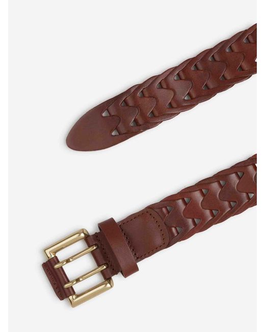 Santa Eulalia Brown Braided Belt for men