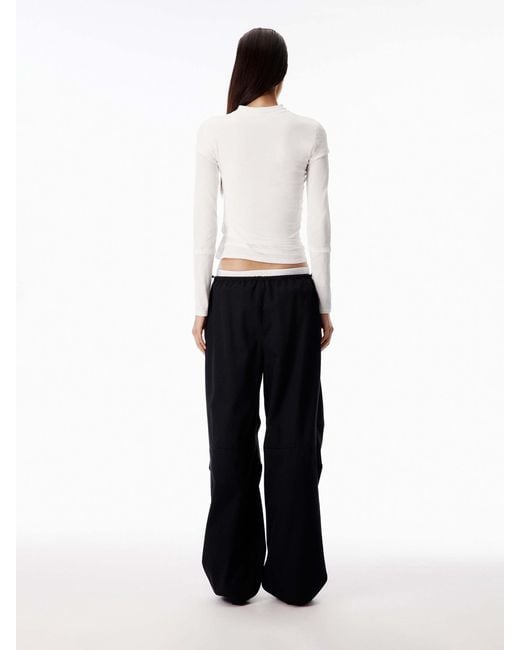 Alexander Wang Blue Wide Leg Cotton Trousers