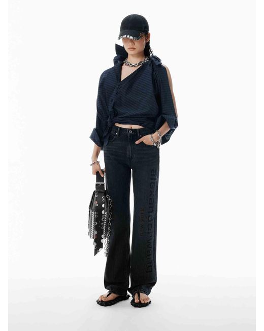 Alexander Wang Blue Straight Jeans Logo