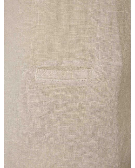 Santa Eulalia Natural Short Sleeve Linen Shirt for men