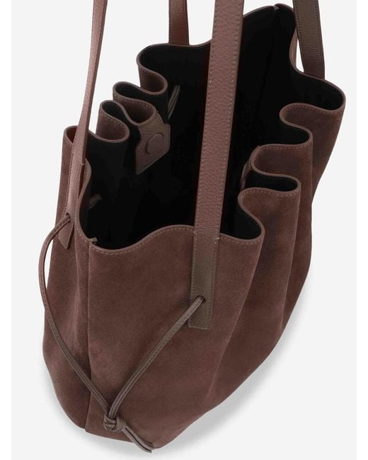 Yuzefi Brown Scallop Tote Bag