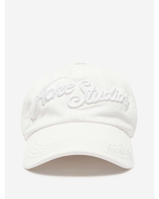 Acne White Logo Cap for men