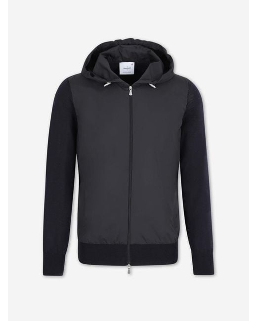 Gran Sasso Blue Technical Jacket With Hood for men