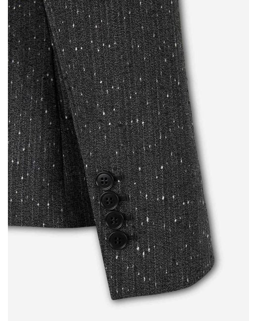 McQueen Black Straight Wool Blazer