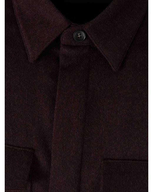 Canali Black Cashmere Overshirt for men