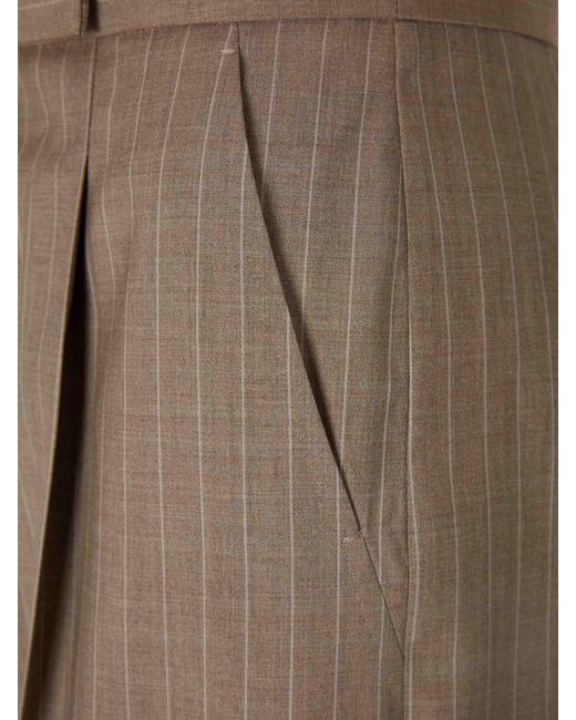 Max Mara Natural Pinstripe Trousers