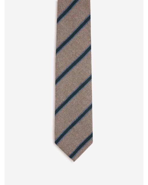Santa Eulalia Gray Silk Striped Tie for men