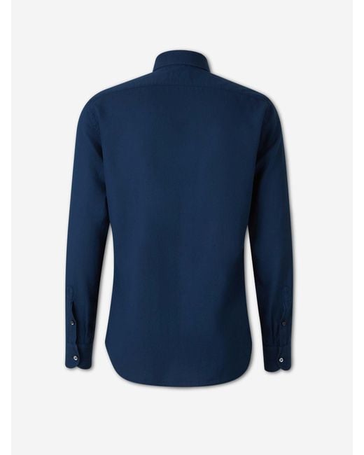 Santa Eulalia Blue Plain Cotton Shirt for men
