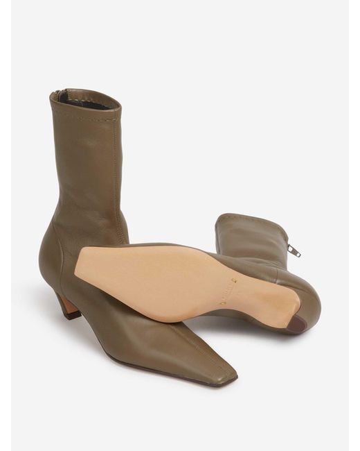 Khaite White Arizona Stretch Ankle Boots