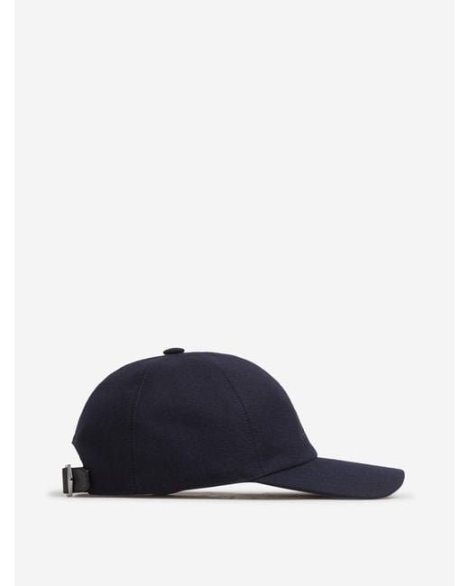 Brioni Blue Cotton Cap Logo for men