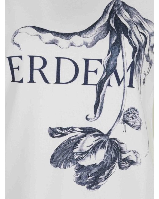 Erdem White Round Neck T-Shirt