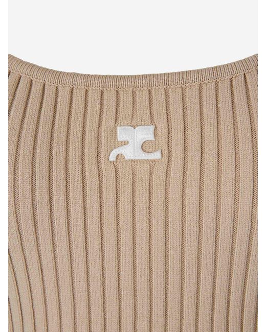 Courreges White Ribbed Tank Top